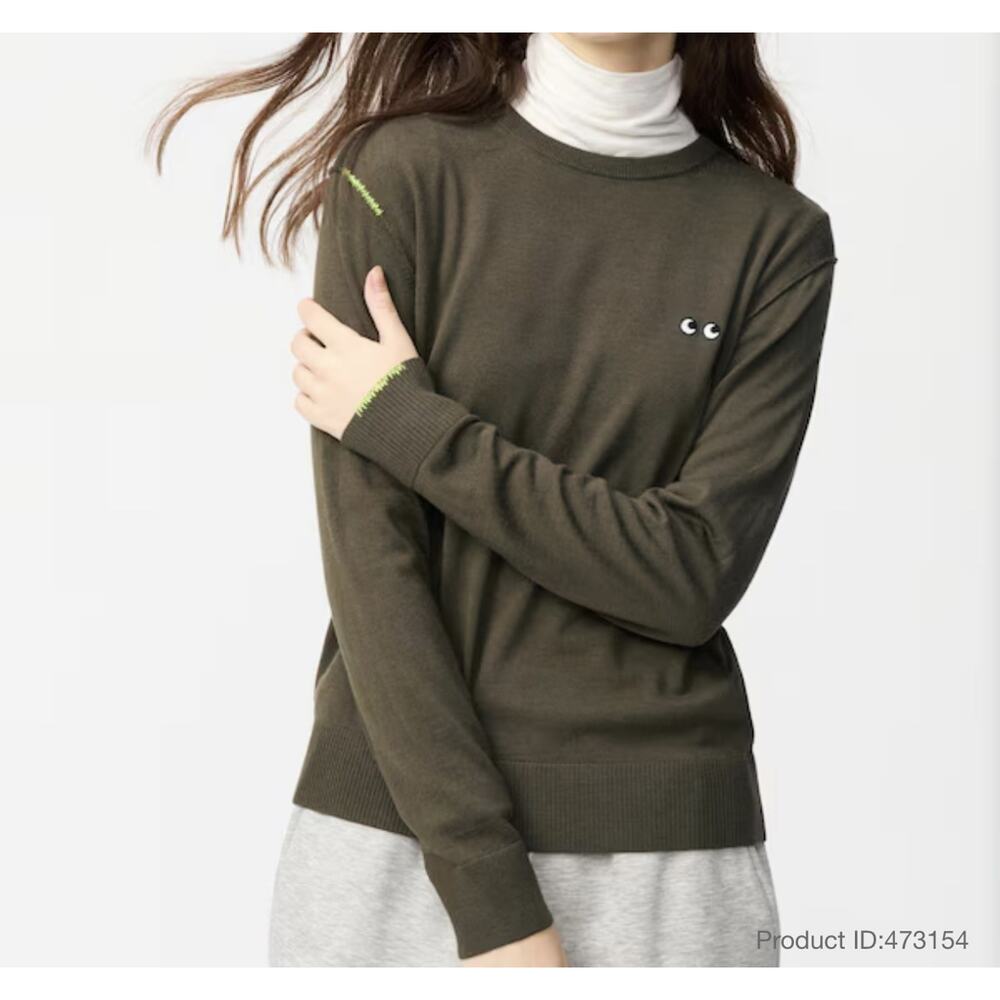 UNIQLO x ANYA HINDMARCH Long-Sleeve Sweater NWOT OLIVE SIZE M (Asian Size)